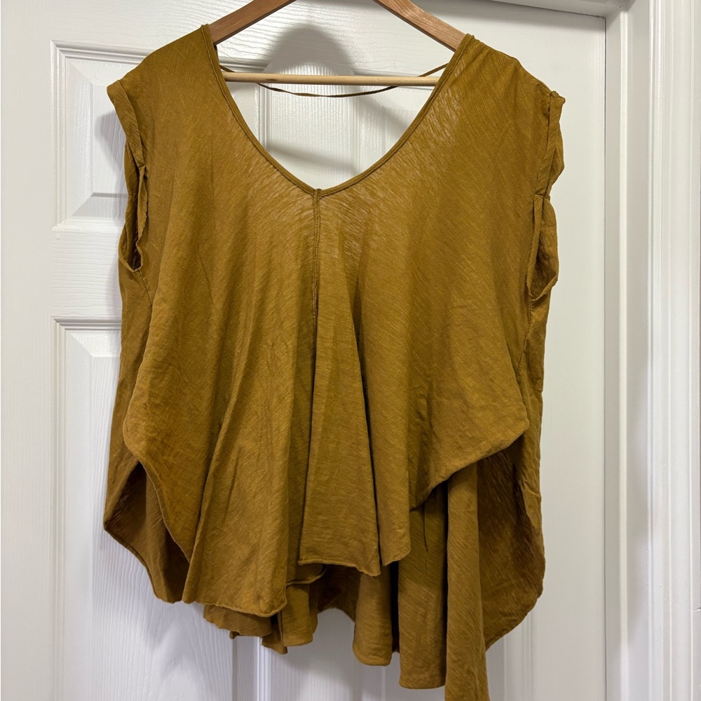 We The Free Women's Brown Flowy Top Xsmall